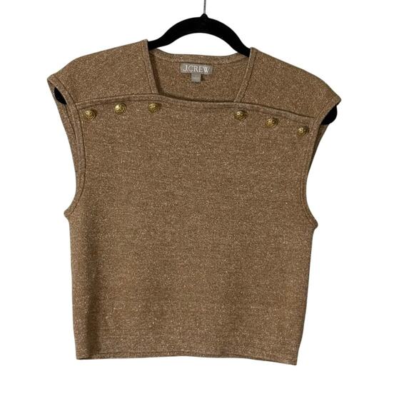 J.Crew Sweater shell with buttons in merino-linen blend Size Large - Picture 1 of 8